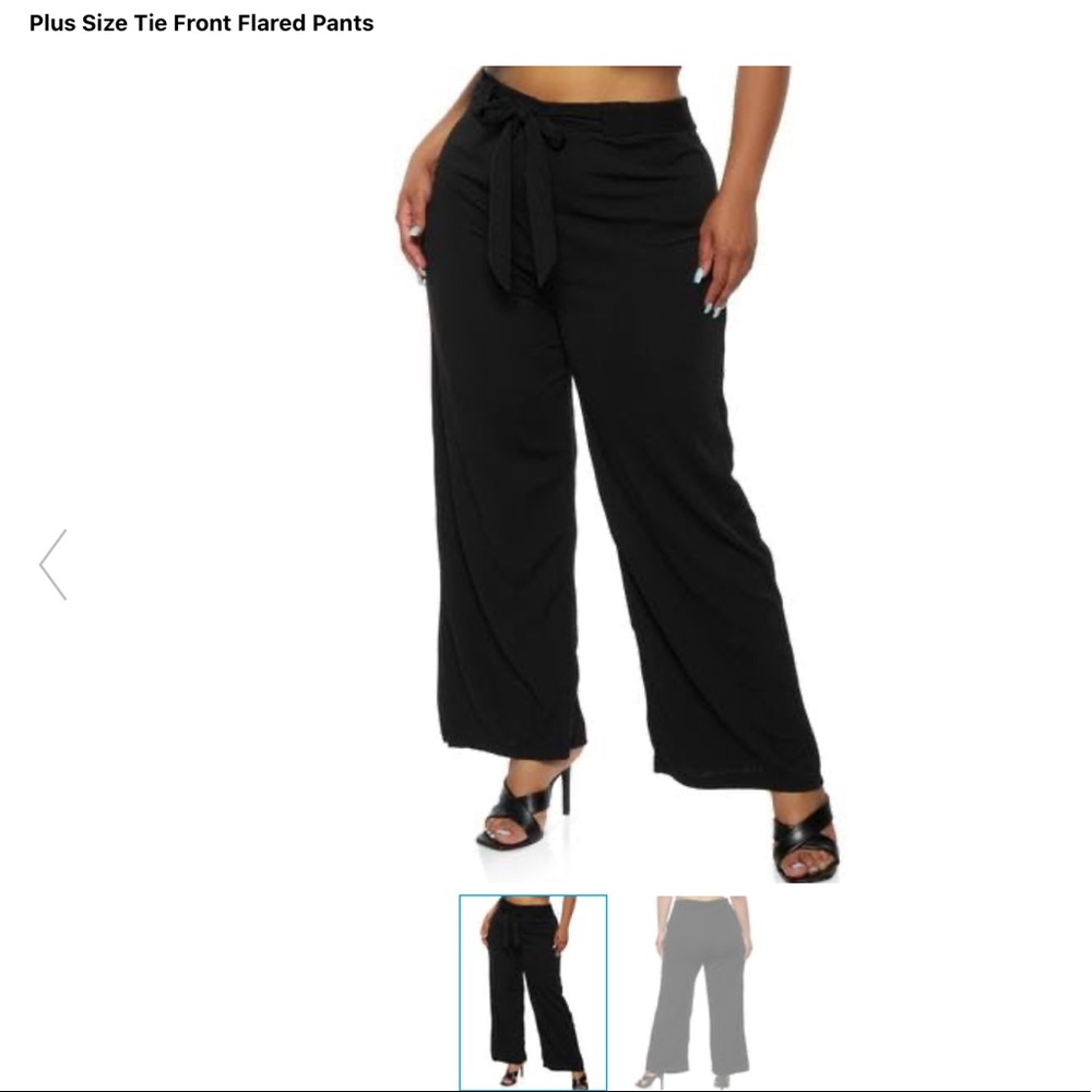 Tie front flared pants